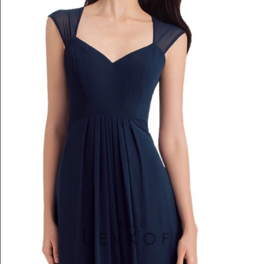 Bill Levkoff Navy Chiffon Bridesmaid #1124 NEW